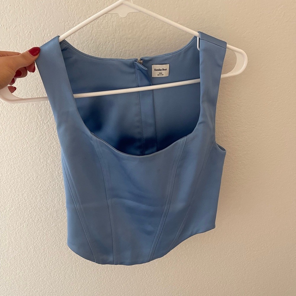 Aritzia Blue Tank Top Corset - Size 2XS, Blue